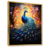 Blue Peacock Luminous - Peacock Home Decor Art