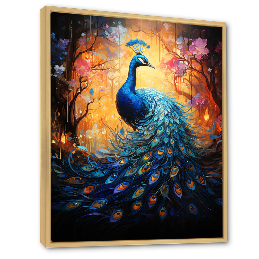 Blue Peacock Luminous - Peacock Home Decor Art
