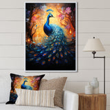 Blue Peacock Luminous - Peacock Home Decor Art