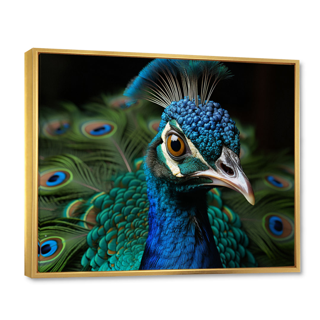 Teal Green Peacock Portrait - Peacock Wall Decor