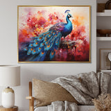 Red Blue Peacock Representation Multicolored Acrylic - Peacock Wall Art Prints