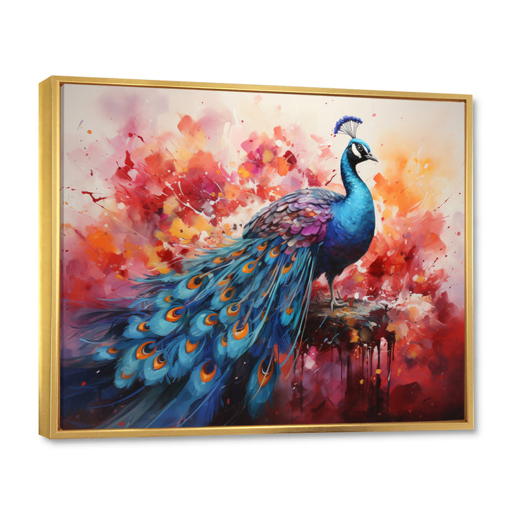 Red Blue Peacock Representation Multicolored Acrylic - Peacock Wall Art Prints