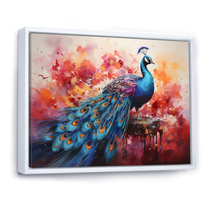 Red Blue Peacock Representation Multicolored Acrylic - Peacock Wall Art Prints