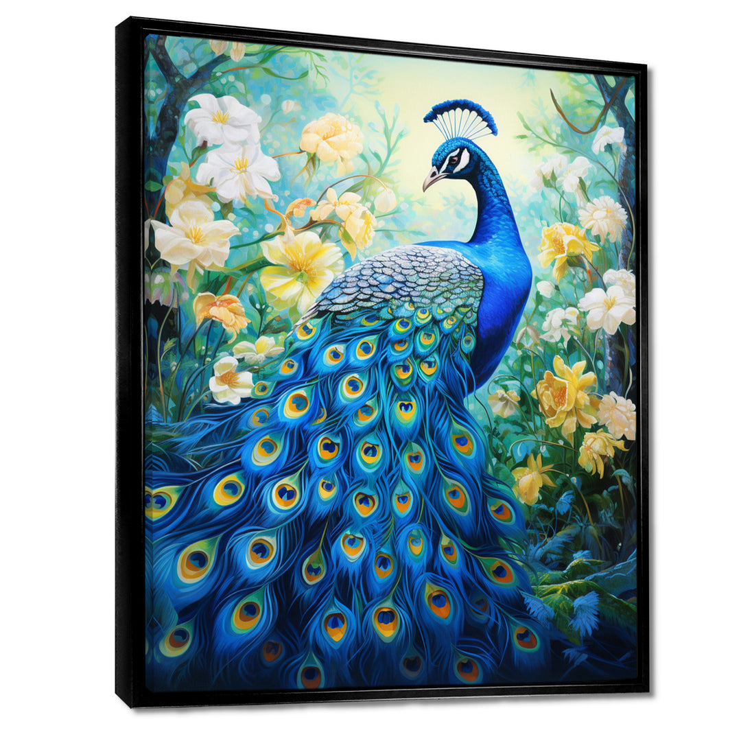 Teal Peacock Symbolist - Peacock Wall Art Prints
