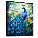 Teal Peacock Symbolist - Peacock Wall Art Prints