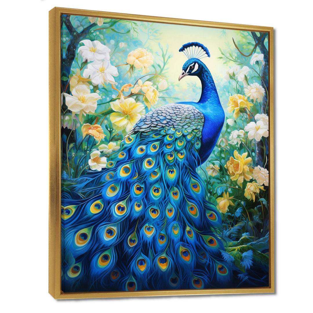 Teal Peacock Symbolist - Peacock Wall Art Prints