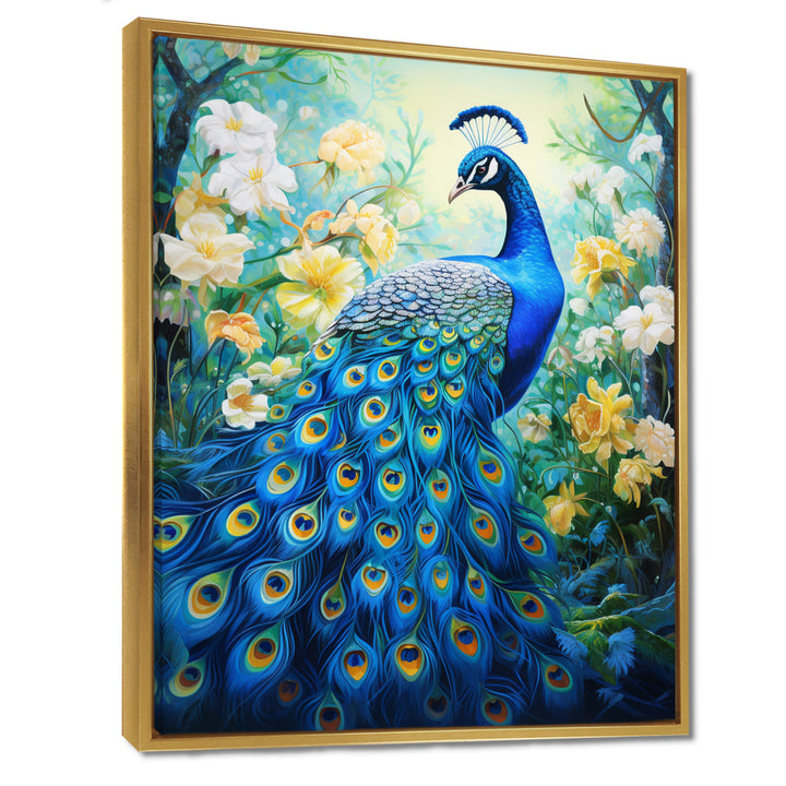 Teal Peacock Symbolist - Peacock Wall Art Prints