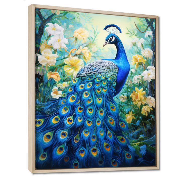 Teal Peacock Symbolist - Peacock Wall Art Prints