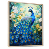 Teal Peacock Symbolist - Peacock Wall Art Prints