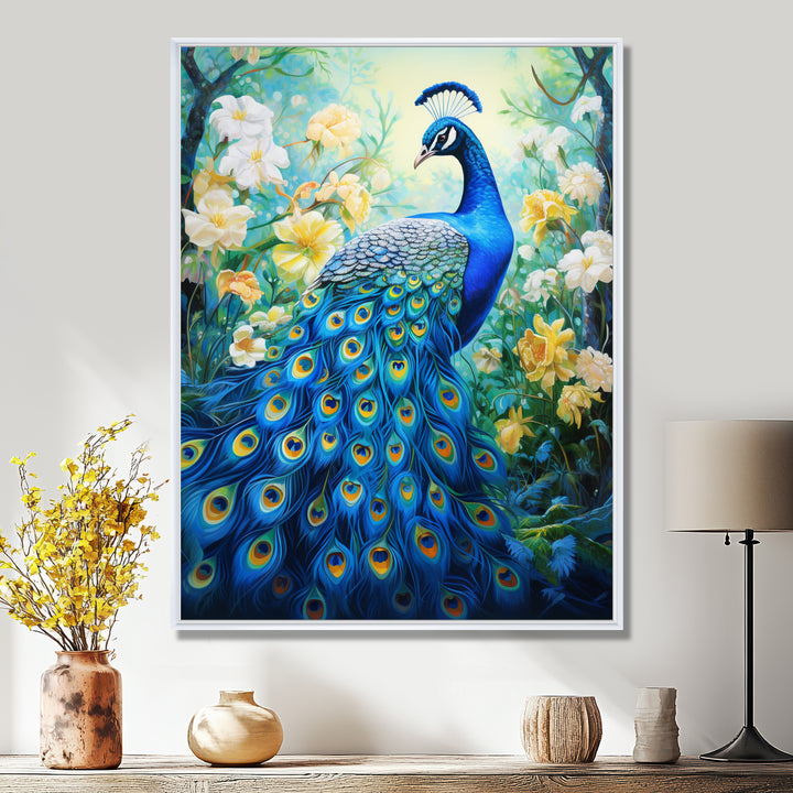 Teal Peacock Symbolist - Peacock Wall Art Prints