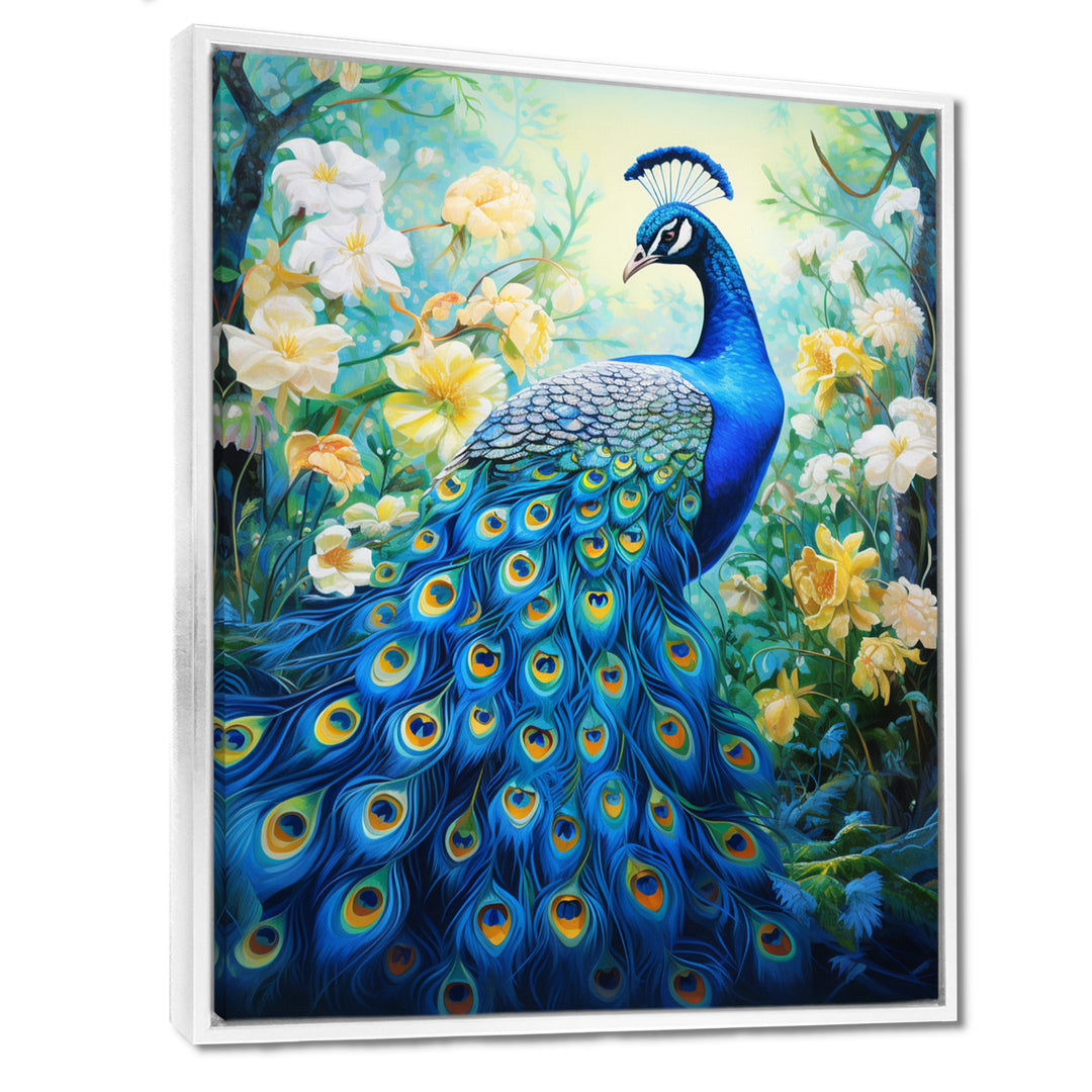 Teal Peacock Symbolist - Peacock Wall Art Prints