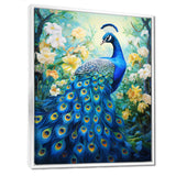 Teal Peacock Symbolist - Peacock Wall Art Prints
