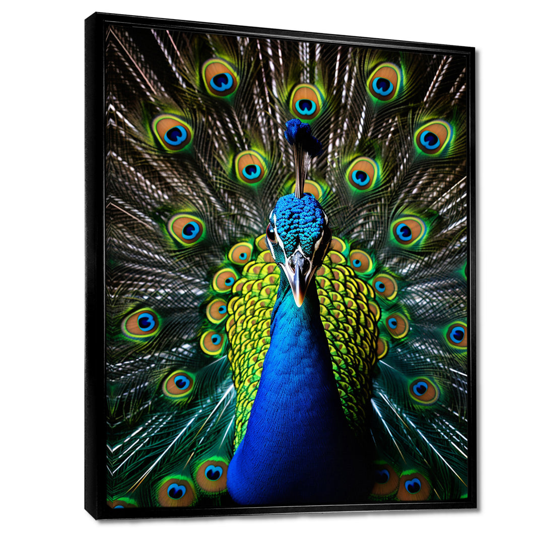 Teal Radiant Peacock - Teal Peacock Wall Art