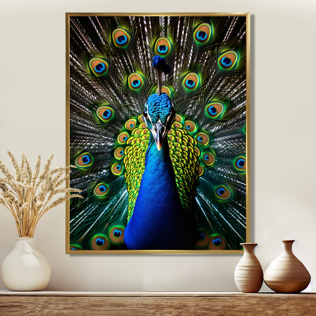 Teal Radiant Peacock - Teal Peacock Wall Art