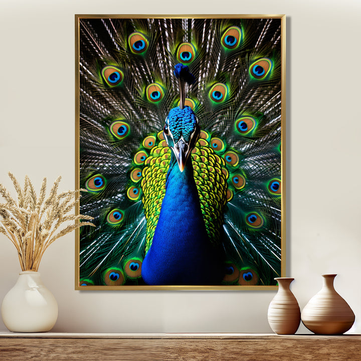 Teal Radiant Peacock - Teal Peacock Wall Art