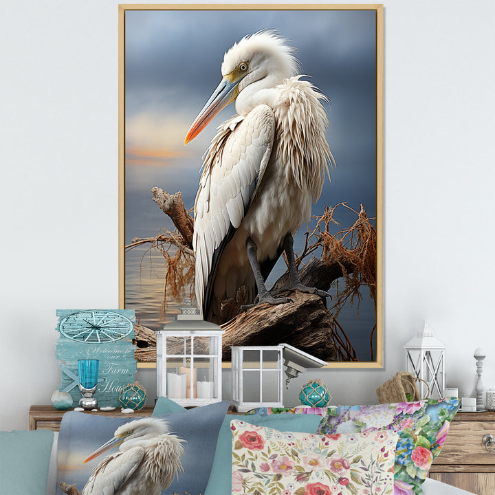 Grey Pelican Tranquil Waters Pelican - Pelican Bedroom Wall Art