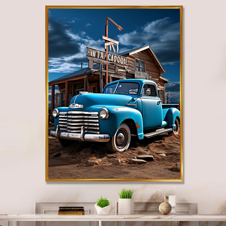 Pickup Truck Roadside Nostalgia - Pickup Truck Canvas Wall Art