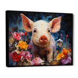 Pink Curious Piglet Collage - Pink Pig Wall Art