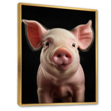 Pink Curious Snout Pig - Pig Large Canvas Wall Art