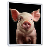 Pink Curious Snout Pig - Pig Large Canvas Wall Art
