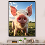 Pink Pig Curious Snout Pig - Pig Home Decor Art