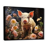 Pink Pig Joyful Oinker - Pig Living Room Wall Art