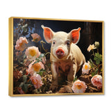 Pink Pig Joyful Oinker - Pig Living Room Wall Art