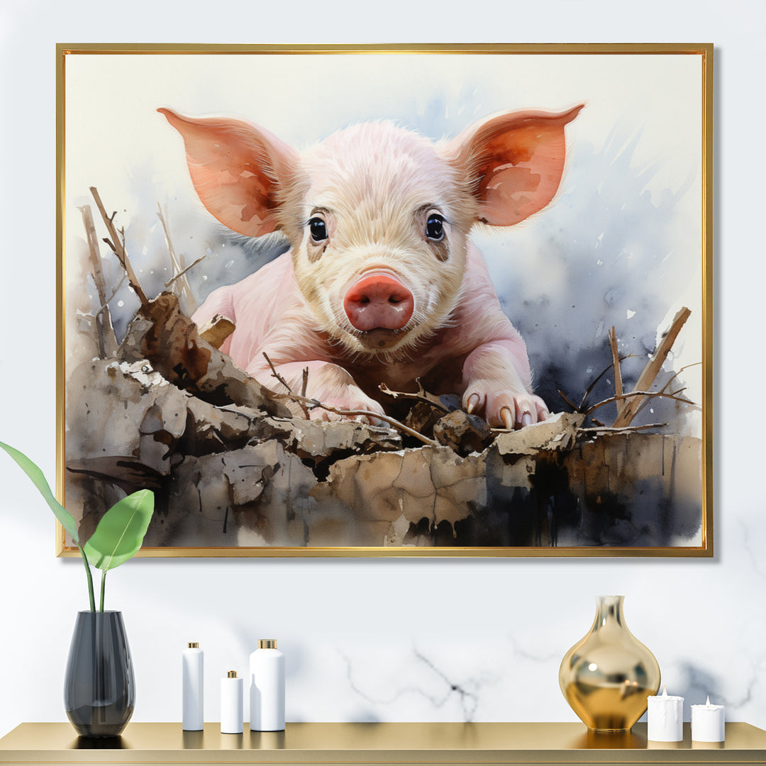 Pig Joyful Oinker - Pig Bedroom Wall Art