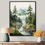 Green Pine Tree Eternal Guardians I - Floral Canvas Wall Art