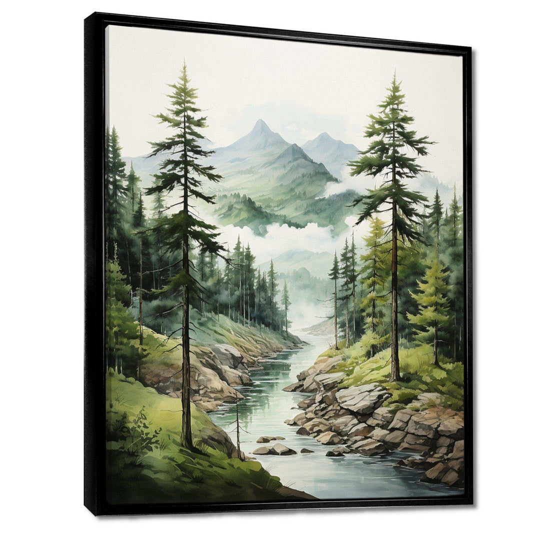 Green Pine Tree Eternal Guardians I - Floral Canvas Wall Art