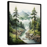 Green Pine Tree Eternal Guardians I - Floral Canvas Wall Art