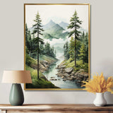 Green Pine Tree Eternal Guardians I - Floral Canvas Wall Art