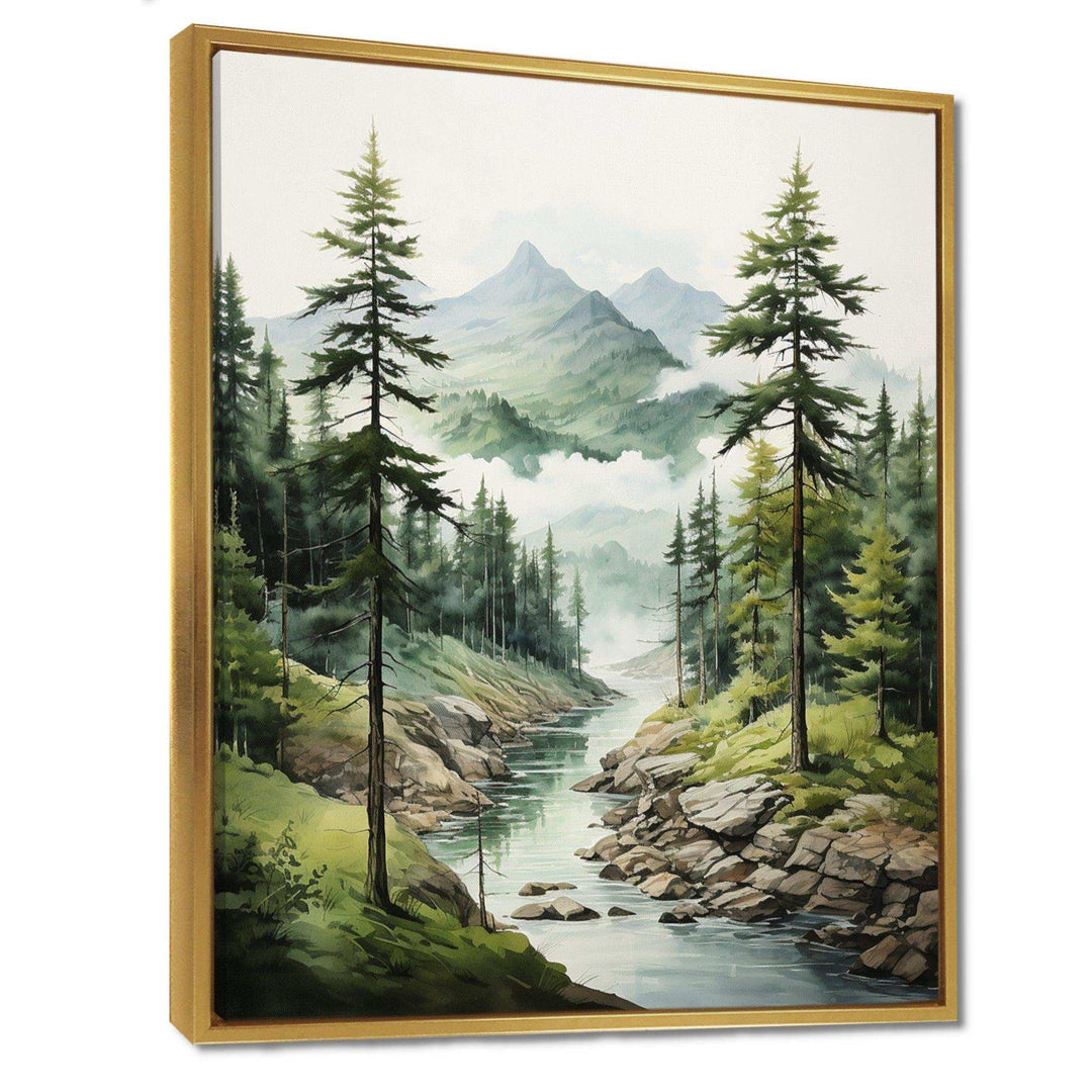 Green Pine Tree Eternal Guardians I - Floral Canvas Wall Art