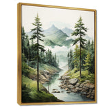 Green Pine Tree Eternal Guardians I - Floral Canvas Wall Art