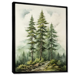 Green Pine Tree Eternal Guardians II - Floral Canvas Wall Art