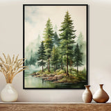 Green Pine Tree Eternal Guardians III - Floral Canvas Wall Art