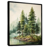 Green Pine Tree Eternal Guardians III - Floral Canvas Wall Art