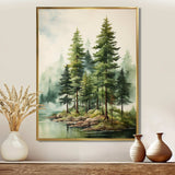 Green Pine Tree Eternal Guardians III - Floral Canvas Wall Art