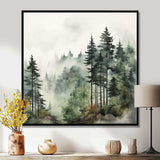 Pine Tree Misty Morning I - Floral Canvas Wall Art