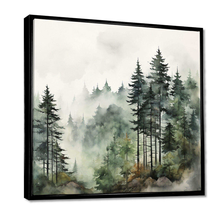 Idesignart pine tree misty morning i floral canvas wall art