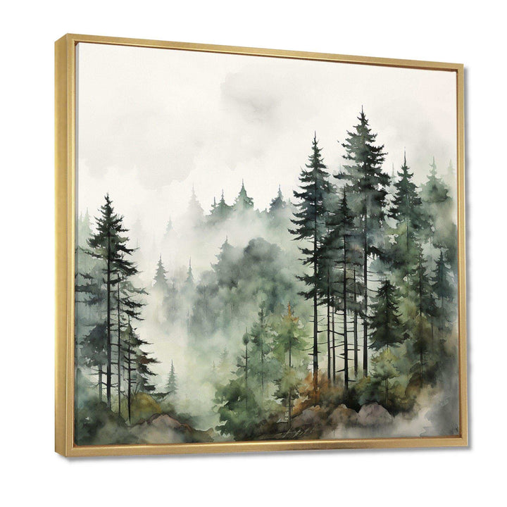 Idesignart pine tree misty morning i floral canvas wall art