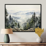 Pine Tree Misty Mountain I - Floral Canvas Wall Art