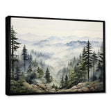 Pine Tree Misty Mountain I - Floral Canvas Wall Art