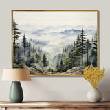 Pine Tree Misty Mountain I - Floral Canvas Wall Art