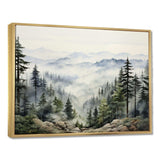 Pine Tree Misty Mountain I - Floral Canvas Wall Art