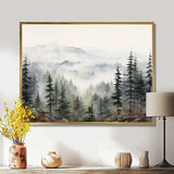 Pine Tree Misty Mountain II - Floral Canvas Wall Art