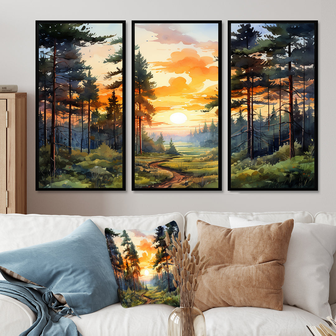 Pine Tree Sunset Glow I - Multi-Panels