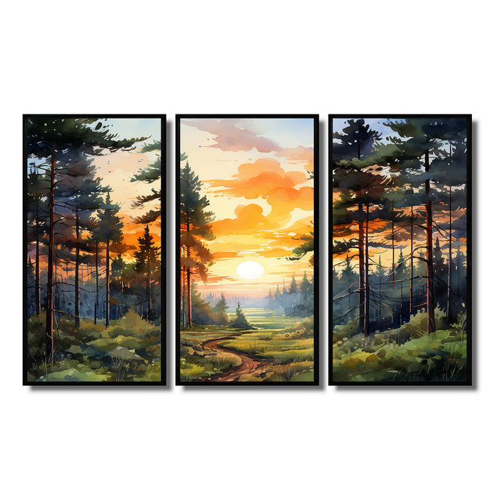 Pine Tree Sunset Glow I - Multi-Panels