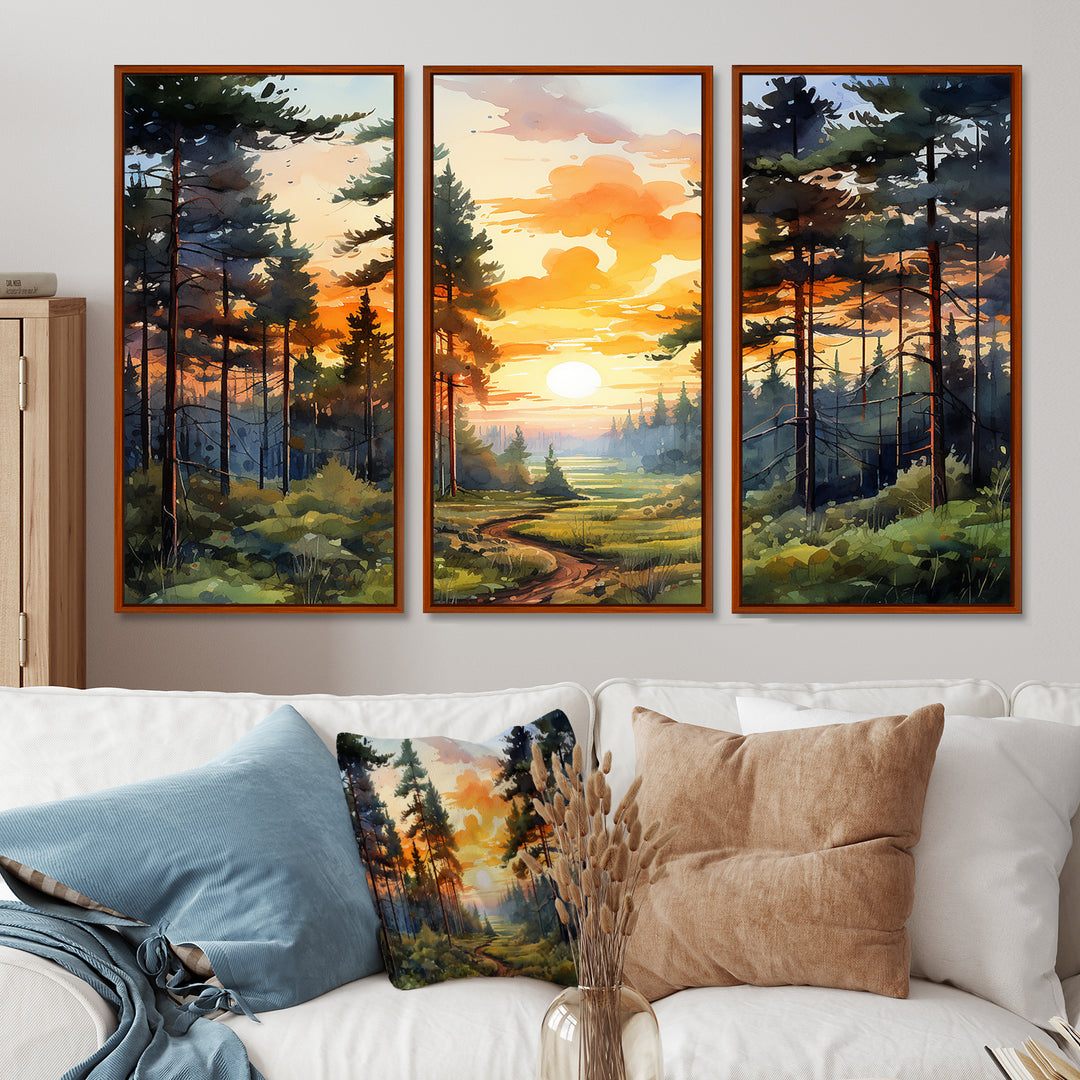 Pine Tree Sunset Glow I - Multi-Panels