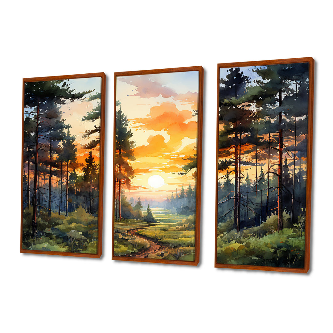 Pine Tree Sunset Glow I - Multi-Panels